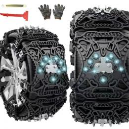 Snow Chains Of Car ,SUV Chain Tire Emergency Thickening Anti--Skid TPU Diamond 6pcs Emergency Ruber Tire Chain 